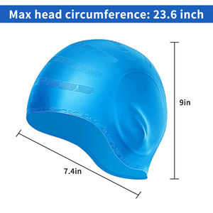 <span class=keywords><strong>Bonnet</strong></span> <span class=keywords><strong>de</strong></span> <span class=keywords><strong>bain</strong></span> en silicone durable, haute élasticité, sans couture, anti-fuite, pour cheveux longs, avec logo imprimé, bonne extensibilité, pour dreadlocks, sports nautiques, protection des <span class=keywords><strong>oreilles</strong></span> - Product Image 2