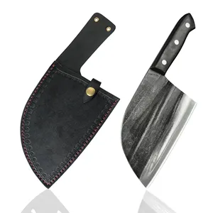 Xingye 7 Inch Full Tang Stonewashed Handmade Serbian Chef Slaughter Meat Knives Butcher Manufacturer V Sharp Knife For Butcher