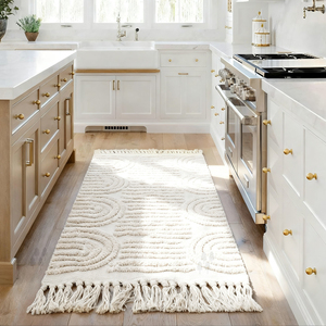 Lusso lavabile Boho ingresso <span class=keywords><strong>bagno</strong></span> tessuto in cotone riciclato tappeti Runner con nappa - Product Image 3