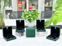 Boîte à bijoux LED vert foncé en gros, boîte à bracelet LED vert foncé, logo personnalisable