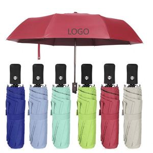Sombrillas Personalizadas Plegables Automáticas de 3 Secciones con Recubrimiento Negro Impermeable y Logotipo Impreso Publicitario, de Proveedores OEM a Precios Económicos - Product Image 1