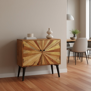Buffet en bois de manguier massif marron, design moderne du milieu du siècle, meubles pour la maison - Product Image 2