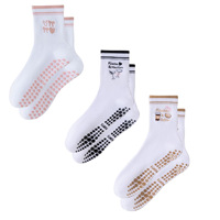 Chaussettes de Pilates personnalisées antidérapantes avec logo, respirantes et à volants pour femmes