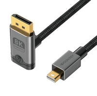 Mini câble tressé plaqué or mâle-mâle 8K pour moniteur, téléviseur, projecteur, ordinateur