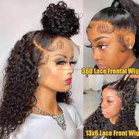 Perruque Full Lace Front Wig naturelle indienne, cheveux crépus et bouclés, 13x6, pour femmes africaines, bon marché, 360