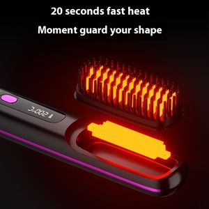 Peine de Iones Negativos Inalámbrico para Cabello Lacio con 3 Niveles de Calor Ajustables, <span class=keywords><strong>Plancha</strong></span> de <span class=keywords><strong>Pelo</strong></span> Portátil Sin Daños - Product Image 4