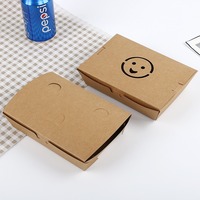 Boîte à hamburger jetable Emballage écologique de poulet frit en papier kraft contenant à emporter avec logo personnalisé