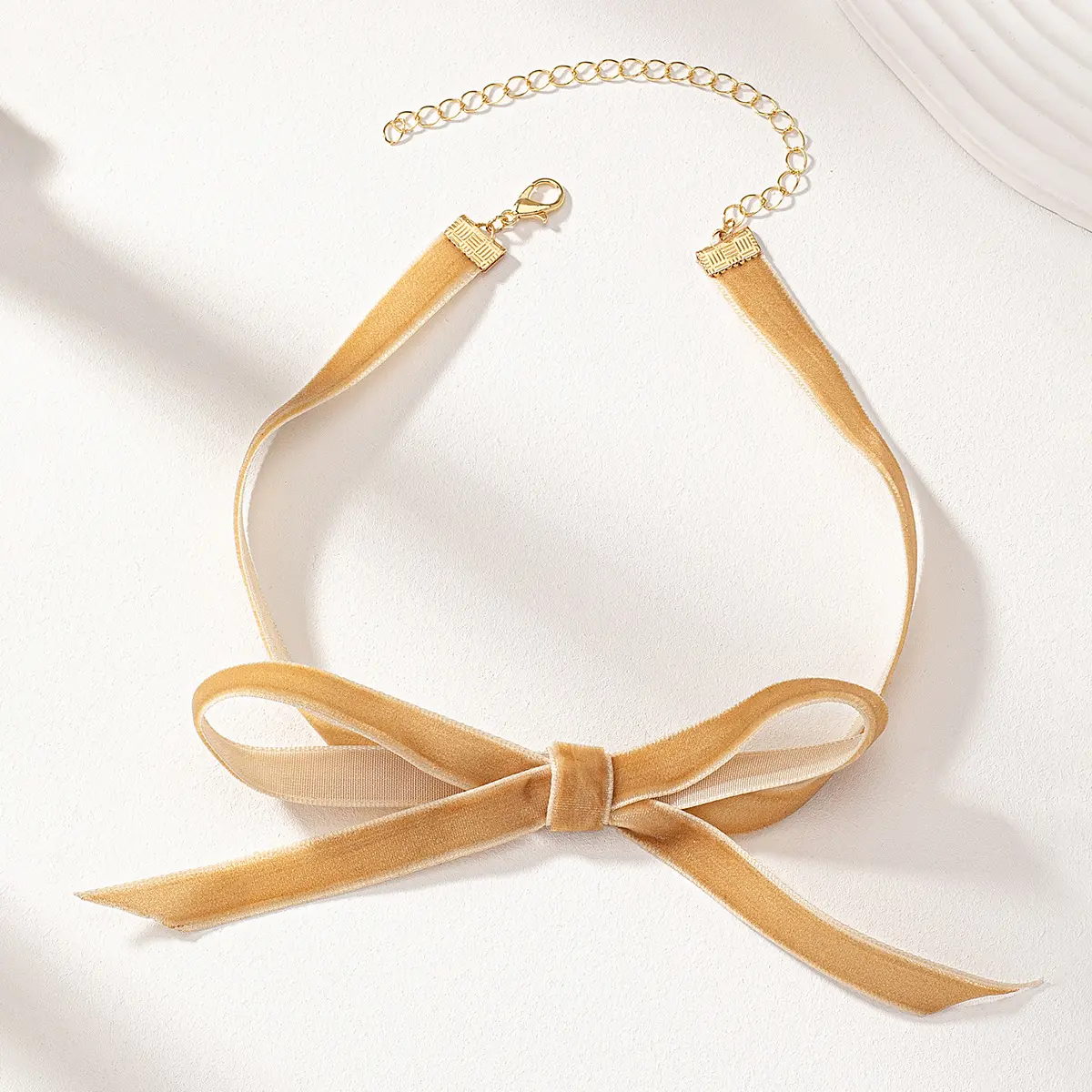 Female French Ribbon Bow Necklace New Explosive Light Luxury Collarbone Chain Advanced Choker jewlery