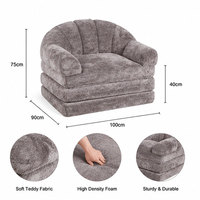 Fauteuil d'appoint moderne en bouclette moelleuse, emballé en rouleau compressé, pour appartement, salon ou mobilier de séjour