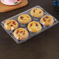 Fabricant de tarte aux œufs en plastique transparent à clapet Boîte d'emballage alimentaire jetable Blister Conteneur de gaufrage 2/4/6 trous Design pour