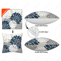 Housse de coussin décorative personnalisée à imprimé abstrait nordique, très tendance, imprimée numériquement par sublimation