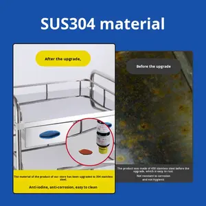 बहु-कार्यात्मक 304 स्टेनलेस स्टील चिकित्सा ट्रॉली मोटी सर्जरी और अस्पताल के उपयोग के लिए प्रयोगशाला भंडारण कार्ट - Product Image 3