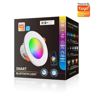 LED 통 디밍이 가능한 AC85-265V 10W 15W tuya 지능형 낙서 제어 음성 APP RGB CW 풀 컬러 스팟 천장 매입