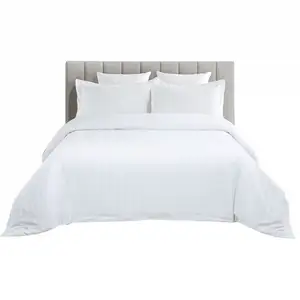 Lenzuola da Hotel di qualità a 5 stelle in tessuto di cotone 100% bianco Set di biancheria da letto per Hotel Villa appartamento