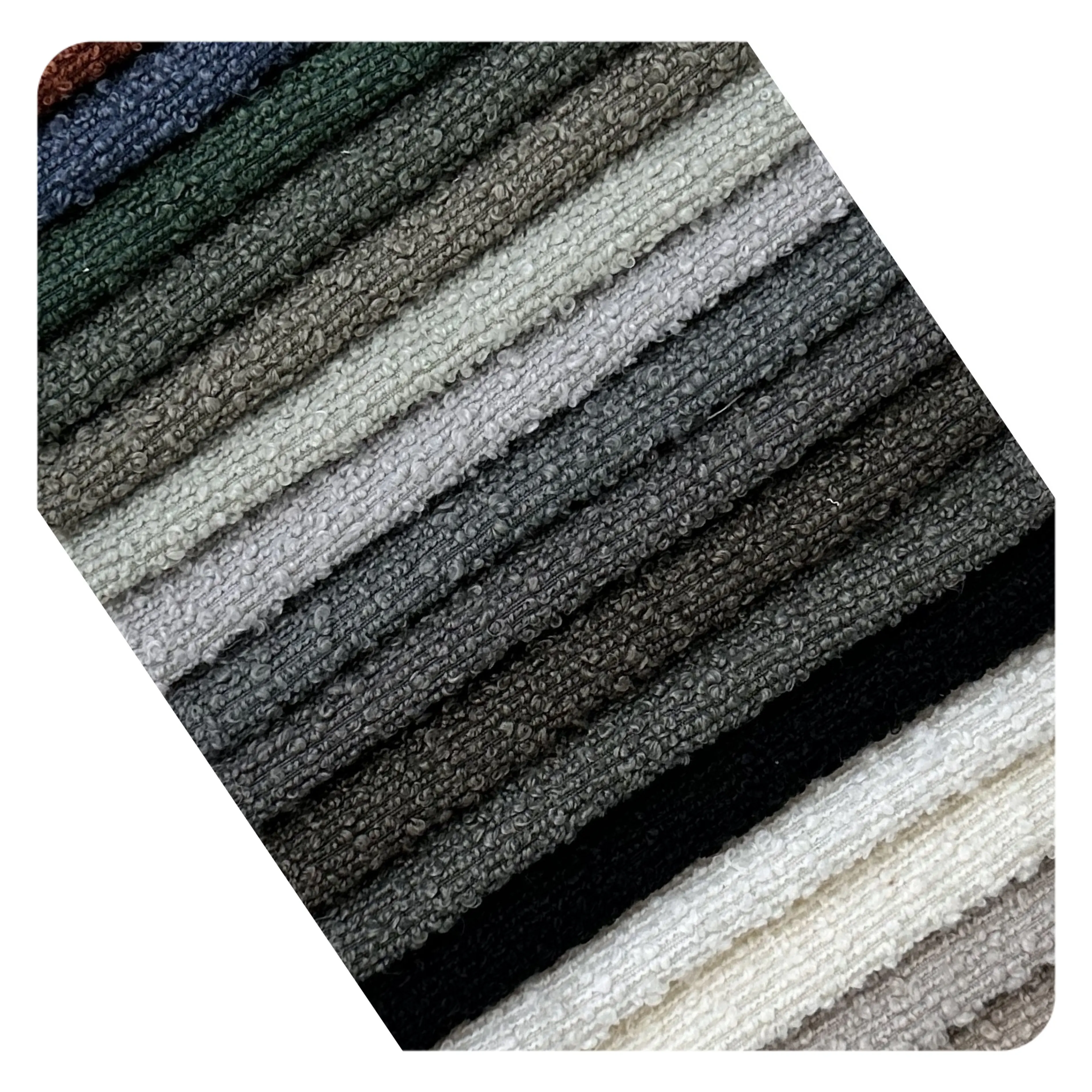 2024 Новое поступление дизайнерская Роскошная ткань для дивана домашний текстиль шерстяная Мебель обивка 470 gsm Boucle ткань для дивана