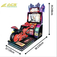Nouvelle machine de jeu d'arcade de course de moto ACS 32 pouces LCD en plastique et métal, à monnayeur, avec garantie de 1 an en anglais pour utilisation en arcade