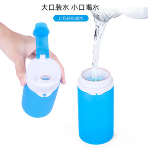 Botella de agua plegable de silicona de 500 ml, botella deportiva de gran capacidad para viajes con mosquetón para uso en exteriores - Product Image 4