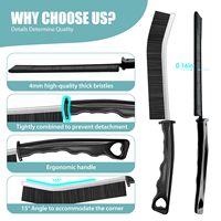 Brosses de nettoyage OEM pour fentes, à long manche, pour nettoyage des angles morts, des plaques de porcelaine, des poils et la poussière, pour les espaces étroits de la salle de bain, des toilettes et de la cuisine