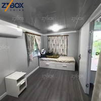 ZYBOX Eco Garden Villa, Casa Modular Prefabricada de Lujo de 20 pies, Casa Contenedor Plegable y Expandible con Gran Porche de Techo a Dos Aguas
