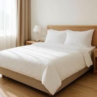 Parure de lit d'hôtel 300TC respirante 100% coton, taille et couleur personnalisées, luxe, 4 pièces : 2 taies d'oreiller, housse de couette, drap-housse