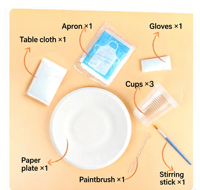 Kit de peinture DIY Ours Fluide 23cm, Ours vierge avec porte-clés, Ensemble de peinture acrylique, Cadeau artisanal fait main
