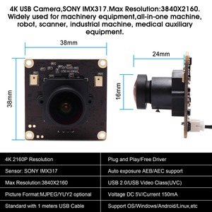 Elp 4k góc rộng Webcam 170 độ ống kính điều khiển miễn phí imx317 màu 2160p 30fps tốc độ cao Mini USB <span class=keywords><strong>Camera</strong></span> với <span class=keywords><strong>microphone</strong></span> - Product Image 6