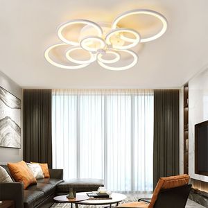 Glanzende Led Plafondlamp Dimbaar Moderne Ringen Flush Mount Plafond Verlichtingsarmatuur Voor Woonkamer - Product Image 2