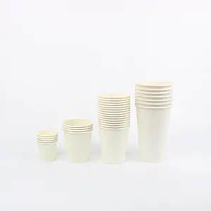 2.5OZ-16OZ 중국 종이컵 제조 업체 뜨거운 음료를 위한 친환경 퓨어 화이트 커피 컵