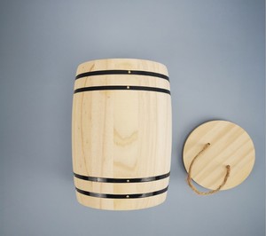 Barril de Café Cilíndrico de Madera Ecológico con Logotipo Personalizado Premium, Capacidad de 1.8L, Superficie Pulida para Almacenamiento de Granos - Product Image 4