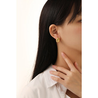 Boucles d'oreilles minimalistes chic européennes et américaines en tungstène électroplaqué, élégantes et discrètes, exsudant une touche de luxe simple