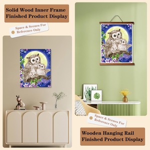 Paint Your Own <b>Canvas</b> Kit** Owl Family Moon Night Floral Tree DIY Wall Art Decor 40x50cm - Product Image 6