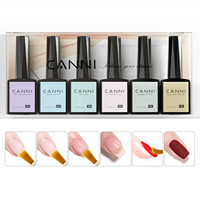 Nouveau Kit CANNI 9ml Gel Uv Sans Hema Vernis Semi-Permanent Lot de 6 avec Base, Top Coat, Top Coat Mat, Primer et Déshydrateur – Coffret Cadeau