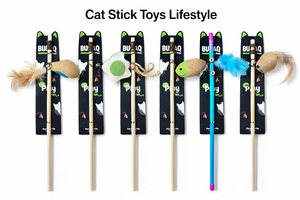 Jouet en bois pour chat avec plume interactive, baguette de chasse pour animaux de compagnie, pour les jeux de chasse, les exercices de saut et les jeux actifs pour chats - Product Image 3