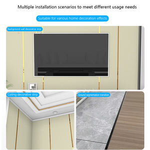 Facile à installer Bande décorative de garniture murale de fond de ligne de <span class=keywords><strong>plafond</strong></span> à fente en forme de U en aluminium Bande de fermeture en carton en forme de U - Product Image 2