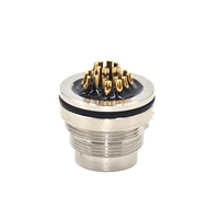 Connecteur de câblage mâle étanche IP67 M16D-G19-BH à 19 broches avec filetage et laiton plaqué or