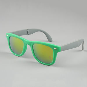 Gafas de sol plegables de bolsillo compacto con protección UV400 2024, logotipo personalizado, sombrillas de verano Unisex, negro, verde, amarillo, rojo y azul - Product Image 1