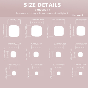 Venta al por mayor 24 piezas <span class=keywords><strong>flores</strong></span> blanco francés <span class=keywords><strong>uñas</strong></span> artificiales desnudas Rosa dedo del pie <span class=keywords><strong>uñas</strong></span> postizas usable corto forma plana <span class=keywords><strong>uñas</strong></span> postizas - Product Image 6
