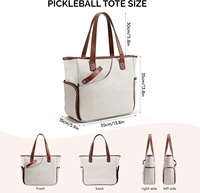 Sac de raquette de pickleball en cuir PU personnalisé pour femmes avec compartiment à chaussures, sac de transport pour pickleball