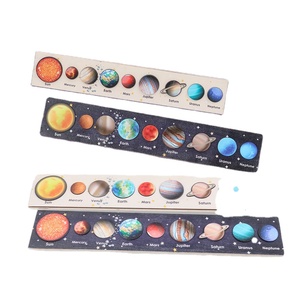 Puzzle 3D en bois du système solaire, soleil coloré, Terre, <span class=keywords><strong>espace</strong></span>, 9 planètes, puzzles scientifiques, jouets pour enfants, jouet éducatif d'apprentissage - Product Image 1