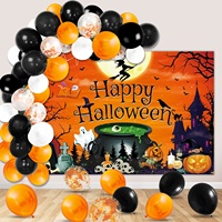 Chaîne de ballons en latex orange jetables pour Halloween, idéale pour les fêtes d'anniversaire
