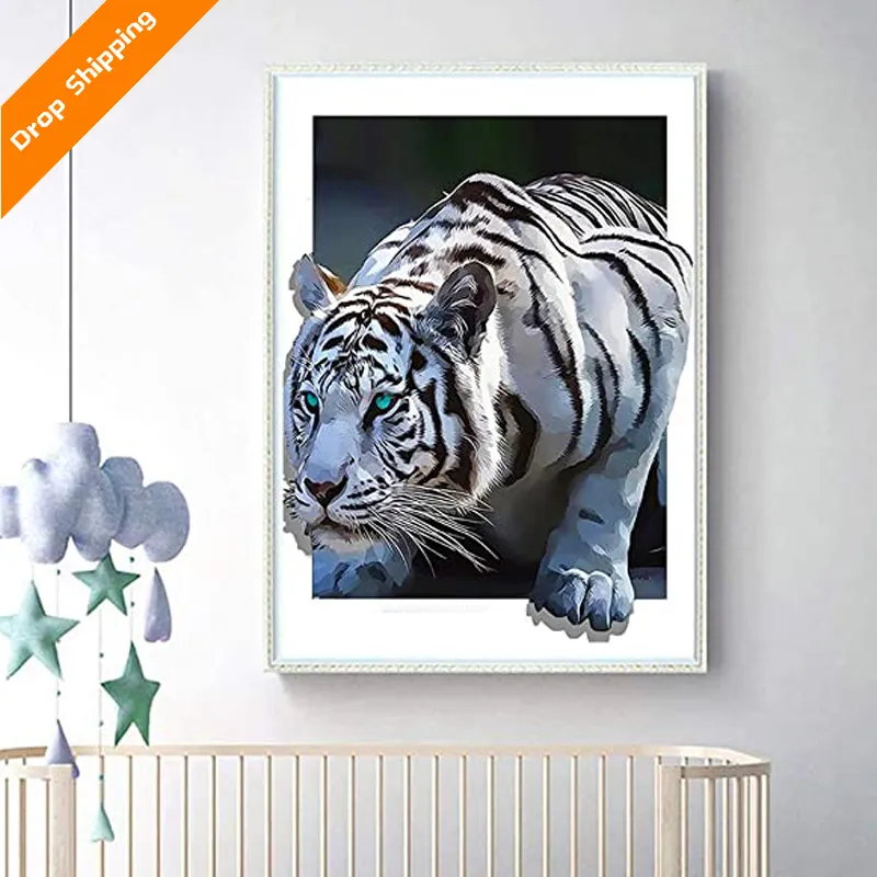 Adulto 5D kit pintura diamante cheio de diamante de cristal rhinestone cross stitch 3D tigre artesanato sala de estar a parede da casa decoração presente