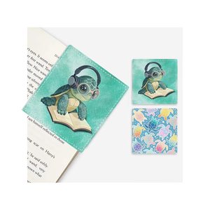 Segnalibri in Pelle PU a Forma di Tartaruga, Accessori per Libri, Segnalibri Personalizzati 9x9 cm per Regali - Product Image 2