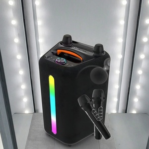 OEM ABS-6205 Portable Outdoor <strong>Speaker</strong> 6.5inch Music Wireless 2 Microphone BT Karaoke <strong>Party</strong> DJ <strong>Speaker</strong>