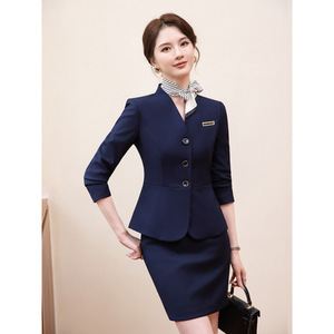 Women's Professional Suit Set Long Sleeve Polyester Workwear For Office Hotel Beauty Salon Jewelry Store - Product Image 4