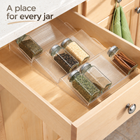 Ensemble de tiroirs pour épices de cuisine moderne KS avec organisateur empilable multifonction en plastique PET sans BPA de qualité alimentaire