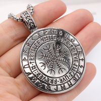Collier pendentif MECYLIFE en acier inoxydable, motif tête de serpent, rune viking nordique, arbre de vie, Ouroboros, serpent, Yggdrasil, bijoux