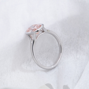 Bague en or blanc 14 carats avec diamant rose de laboratoire Messi Jewelry MSR-2008 pour femmes - Product Image 3