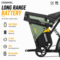 Coswheel pour moto tout-terrain R6000, 7000W de puissance maximale, 60V30Ah, cadre en alliage, pneus 70/100 19M/C, frein à disque hydraulique, LED, NFC, >80km/h