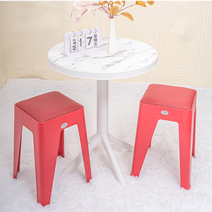 Mesa de Comedor Redonda de Plástico Blanca, Ensamblada, para Hogar, Restaurante, Sala de Estar - Product Image 3