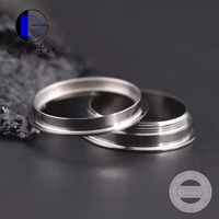 Gentdes Jewelry Großhandel Hochwertige Single Groove 8MM Silber Titan Blank Ring für kunden spezifisches Inlay für Eheringe